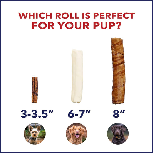 Pet Factory 100% Made in USA Beefhide Dog Chew Treats, 8-9" Assorted, 6 Count