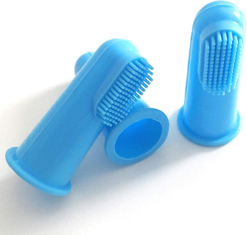 Dog Finger Toothbrush Set of 3 - Dental Hygiene Brushes for Small to Large Dogs, Cats, and Most Pets - Small Size