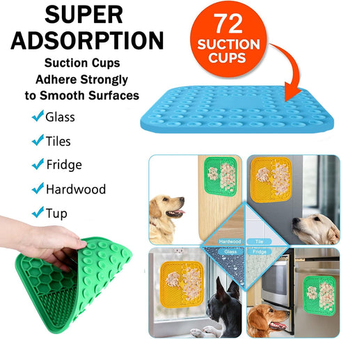 2-Pack XIGOU Dog Lick Pad, Large Licking Mat for Dogs, Slow Feeder Dog Licking Mat with Suction Cups. Boredom & Anxiety