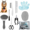 9 Pcs Dog Grooming Brush Shedding Kit, Self-Cleaning Slicker Brush, Nail Clippers, Scissors for Cats and Pets