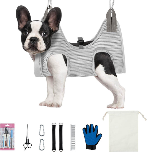 Dog Grooming Hammock for Small Dogs, Dog Grooming Harness, Nail Trimming Restraint, Grooming Tools, Nail Clippers