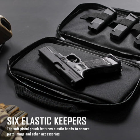 LIVANS Tactical Pistol Gun Case, Padded Handgun Case Double Pistol Wallet Soft Case Rectangle Handgun Pouch