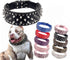 Hoot PU Leather Adjustable Spiked Studded Dog Collar 2" Wide 25 Spikes (XS Neck 15"-18", Black)