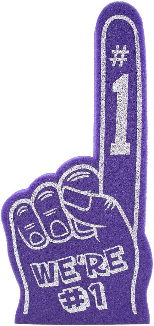 Giant 18 Inch Foam Finger - We're Number 1 Hand for Cheerleading, Sports Events, Vibrant Celebration Colors