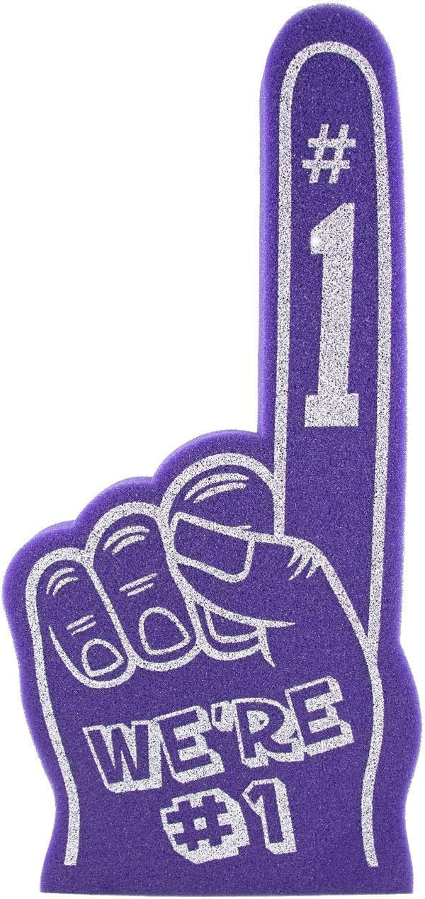 Giant 18 Inch Foam Finger - We're Number 1 Hand for Cheerleading, Sports Events, Vibrant Celebration Colors