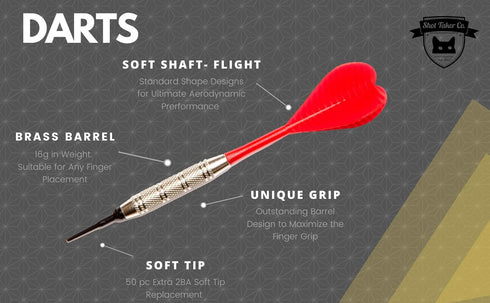 Soft Tip Darts Set, 12 pc Bar Darts, 50 Extra Black 2BA Tips, Fun Darts for 4 Players