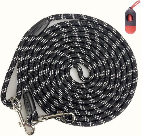 Long Rope Dog Leash for Training, 12FT 20FT 30FT 50FT Reflective Check Cord for Large Medium Small Dogs