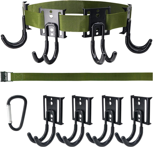 Tree Strap Gear Hanger for Hunting - Tree Stand Bow Hangers with 4 Tree Gear Hooks & Tie Down Straps