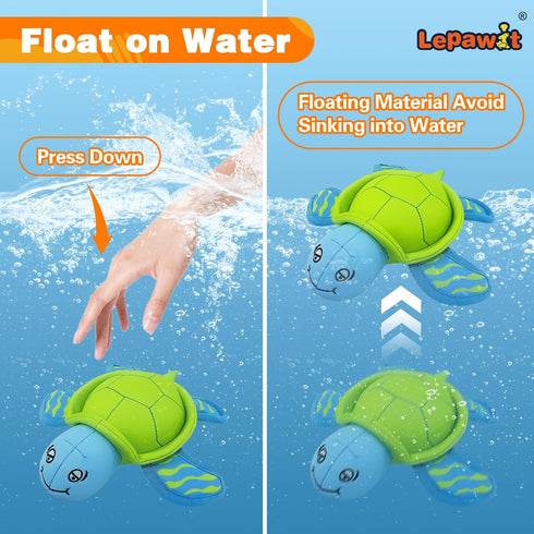 Dog Pool Toys, Floating Squeaky Water Toys for Small and Medium Dogs, Interactive Outdoor Beach Toys - Turtle