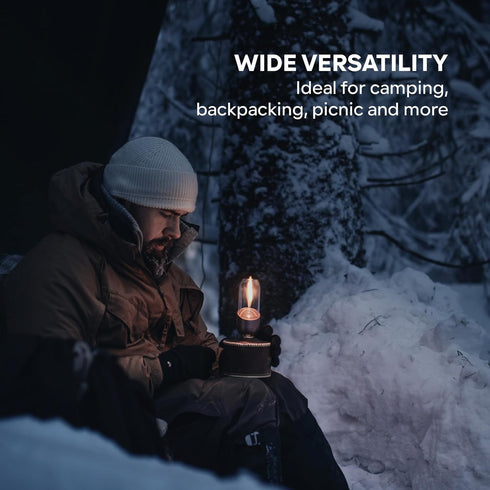 Fire-Maple Orange Camping Lantern, Glass & Steel, Propane or Isobutane Fuel Canister, No Mantles Needed
