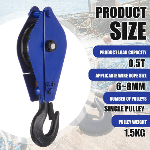 Teyva Daily 1100LB/0.5 Crab Pot Pulley Block Ton Heavy Duty Side Opening Crab Trap Pulley for Lobster Trap, Fishing