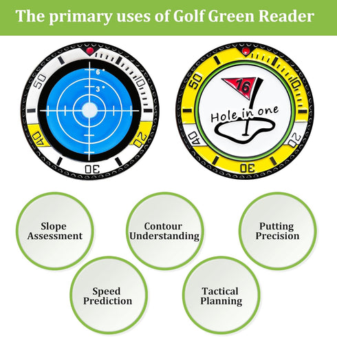 Golf Green Reader Golf Ball Marker - High Precision Slope Measurement for Improving Putting Skills