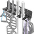 Kipika Wall Mounted Barbell Holder with 7-Hooks Storage Rack for 4 Barbell Bars and Fitness Accessories