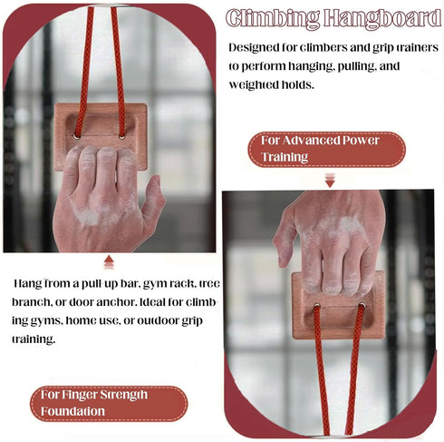 Wshxjzyay Portable Hangboard, Climbing Hangboard, Dual-Pocket Grip Blocks for Finger Strength, Power, and Forearm