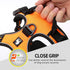 Soft Front Dog Harness, Best Reflective No Pull Harness with Handle and 2 Leash Attachments in Orange