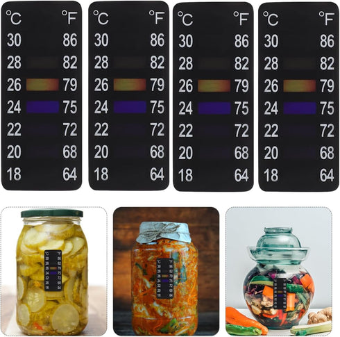 3 Sets 1.57X0.66In PRETYZOOM Stick on Thermometer Strip for Brewing Fermentation Jars Self-Adhesive Pet Kombucha