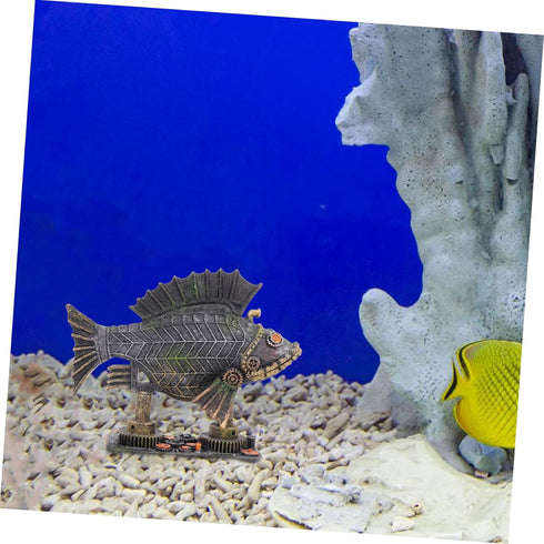 1Pc Fish Tank Decoration, Resin Aquarium Hideout Lizard Accessories, Steampunk Table Centerpiece for Fish Tank