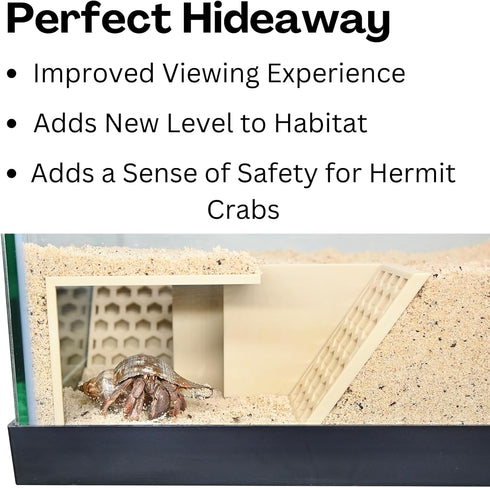 Hermit Crab Underground Tunnel Cave Corner | Hermit Crab Climbing Tank Decor Hide Hideout | Enrichment Habitat Hideaway