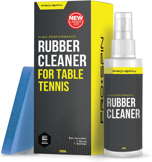 PRO SPIN Ping Pong Paddle Cleaner, Table Tennis Rubber Cleaning Kit, 200ml Rubber Cleaner & Sponge Included