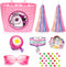 Kids Bike Basket Set for Girls, Handlebar Basket with Unicorn Bracelet, Bell, Streamers, and Sunglasses