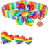 DOGWONG Cotton Pride Dog Collar, Rainbow LGBTQ Collar for Small Medium Large Dogs