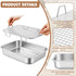 2 2 14.2''L 11.2''W 2.5''H) Maxcheck Pcs Rabbit Litter Box, Stainless Steel Rabbit Litter Pan with Grids, High Side