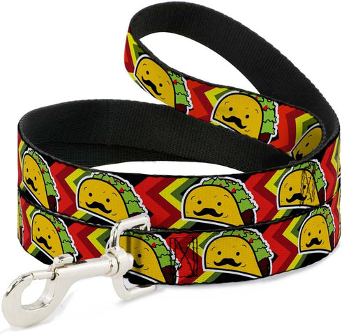 Buckle-Down Pet Leash - Taco Man - 4 Feet Long, 1.5" Wide
