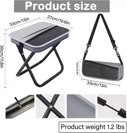 QTYSFE 2026 Portable Stool, Pocket Chair Fishing Stool, Large Size Adjustable Shoulder Strap Folding Stool, New