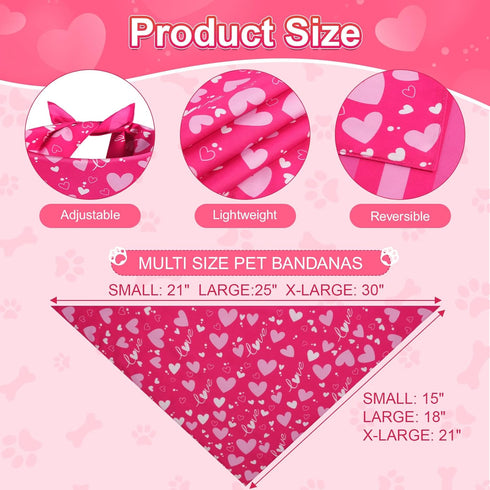 QUQULE 3PCS, Valentines Dog Bandana St Patricks Day and Easter Dog Bandana Small Colorful Scarf for Boy and Girl