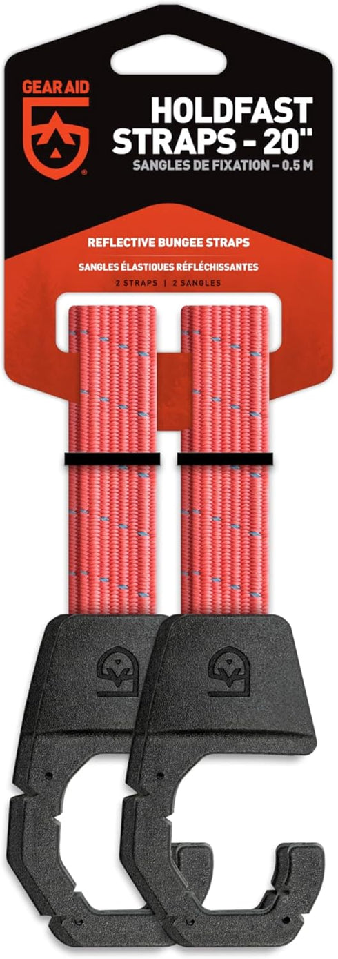 GEAR AID Holdfast Bungee Strap - Organize Gear for Biking, Camping, Hunting, Exercise, Paddling, Orange Reflective