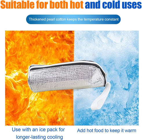 Generic 25 8.5CM Bottle Thermal Pouch with Zipper, Portable Insulated Bottle Cooler Bag with Lanyard, Waterproof