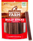 Natural Farm Odor-Free Bully Sticks (4-8, 8oz) All-Natural Long-Lasting Chews, 100% Beef