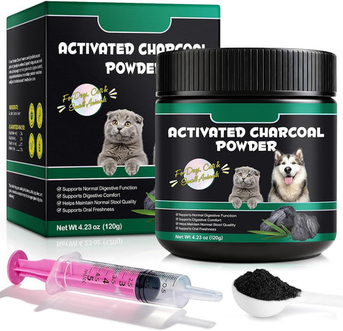 NIFEISHI Activated Charcoal for Dogs & Cats 120g Powder for Digestive Health &
