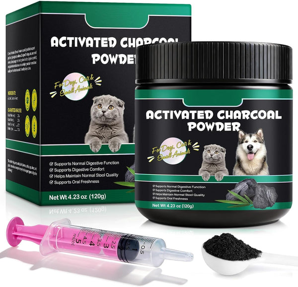 NIFEISHI Activated Charcoal for Dogs & Cats 120g Powder for Digestive Health &