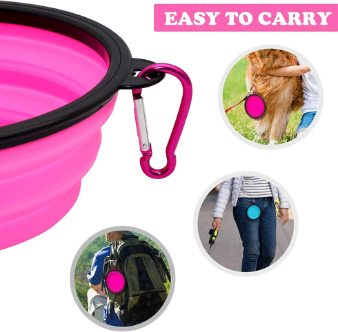 2-Pack Small Dog Travel Bowl, Collapsible Bowls for Dogs, Portable Pet Feeding Watering Dish
