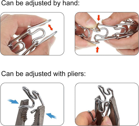 Dog Collar Extra Links for Herm. Sprenger Collar, 4 Pack Steel Chrome Plated Training Collar Links (2.25mm, Silver)