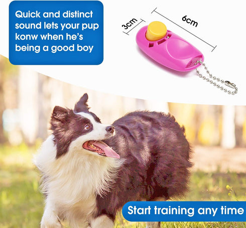 BAAPET Long Dog Training Leash with Clickers for Small, Medium and Large Dogs or Cats (15 Feet, Pink)