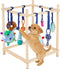 Wooden Puppy Play Gym for Small Dogs, Puppy Jungle Gym with 8