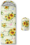 Sunflower Sleeping Bags for Adults Kids, Yellow Lightweight Waterproof Camping Sleeping Bag for All Season
