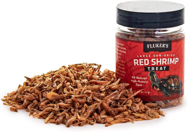 Fluker's All Natural Large Sun-Dried Red Shrimp, High Protein Treats, Aquatic Turtle