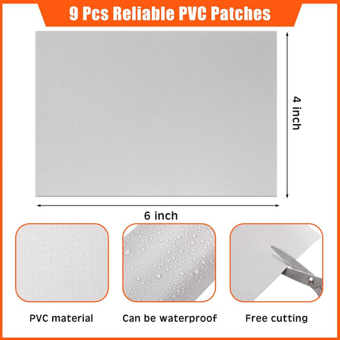 Gejoy 9 6 1 1 1 5 3g Set Inflatable Boat Repair Kit Include PVC Patch, TPU Repair Patch, Maintenance Barrel, Valve