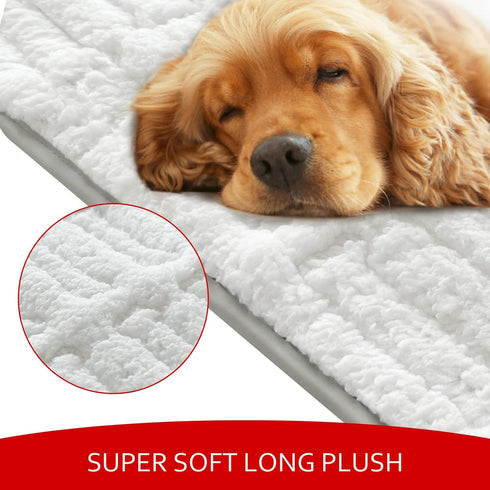 Soft Plush Dog Bed Crate Mat (21" X 14"), Machine Washable Dog Sleeping Mat with Anti Slip Bottom