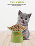 Elevated Cat Food and Water Bowls Set, Extra Wide Raised Ceramic Feeder, Anti-Vomit Whisker-Free Bowl for Cats