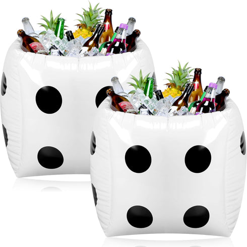 18 Inch Pickmesh Inflatable Dice Cooler Casino Party Decor Giant Inflatable Dice Field Cooler Ice Serving Buffet Salad