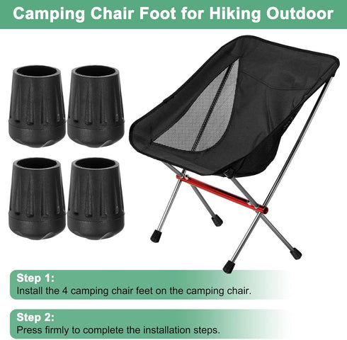 4-Pack 16mm M METERXITY Anti-Slip Camping Chair Foot, Folding Camp Chair Replacement Feet for Folding Chair