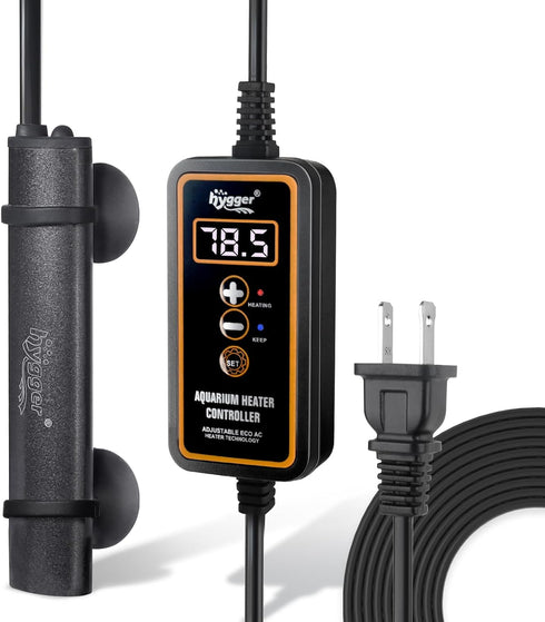hygger Mini Submersible Aquarium Heater, 75W Digital Display for Turtle and Betta Tank
