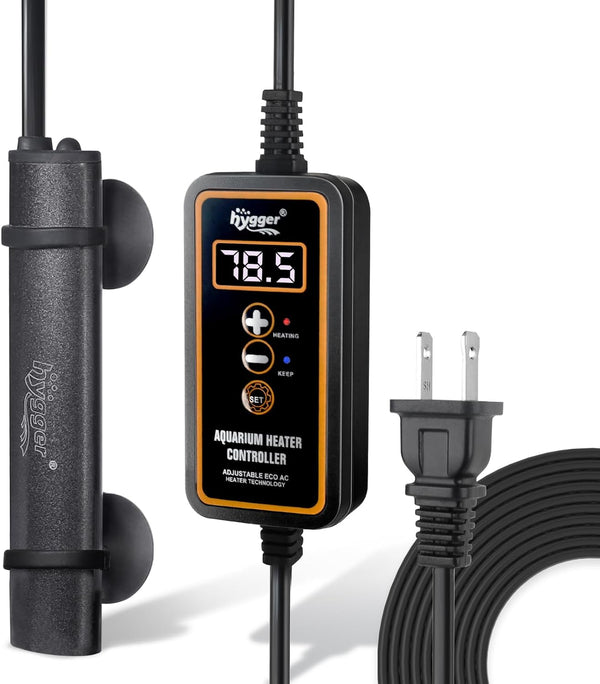 hygger Mini Submersible Aquarium Heater, 75W Digital Display for Turtle and Betta Tank