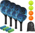 PATIKIL Pickleball Paddles Set of 4 with 4 Premium Wood Rackets, Cushion Grip, Balls, Towels, Carry Bag