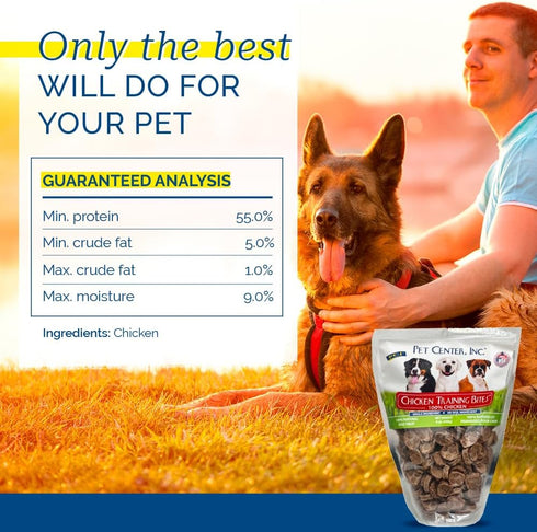 Pet Center, Inc Chicken Training Bites for Dogs - 100% Natural, Premium Quality, Single Ingredient, 8 oz