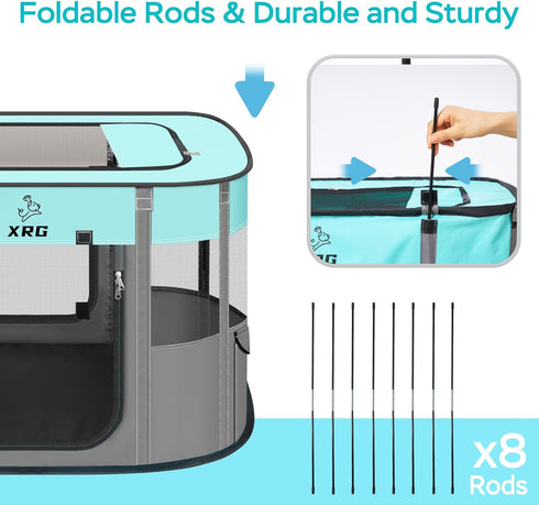 (Medium31.5" 23.6" 21.7" Portable Foldable Pet Playpen Collapsible Crates Kennel Playpen for Dog cat and Rabbit &Travel